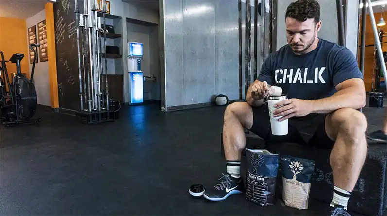 Making a Shake with Protein Powder